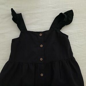 5T H and M Black Button Ruffle Sleeve Dress